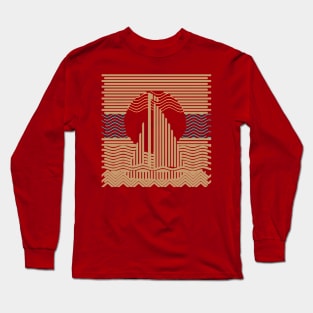 Abstract Lines and Shapes Sailboat Long Sleeve T-Shirt